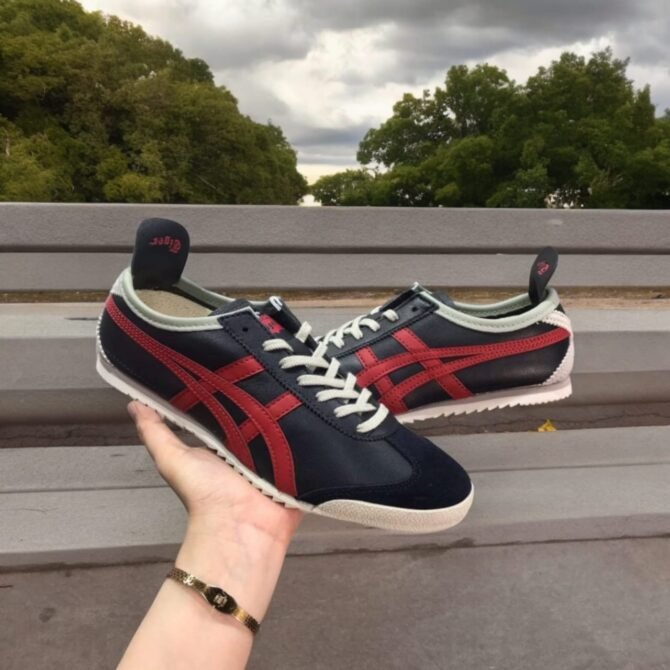 First Copy Onitsuka Tiger Mexico 66 Blue Red First Leather Quality Shoes For Mens