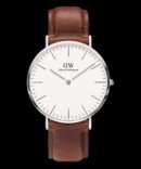 First Copy Daniel Wellington (DW) Classy Men’s Silver White Dial Leather Strap Watch