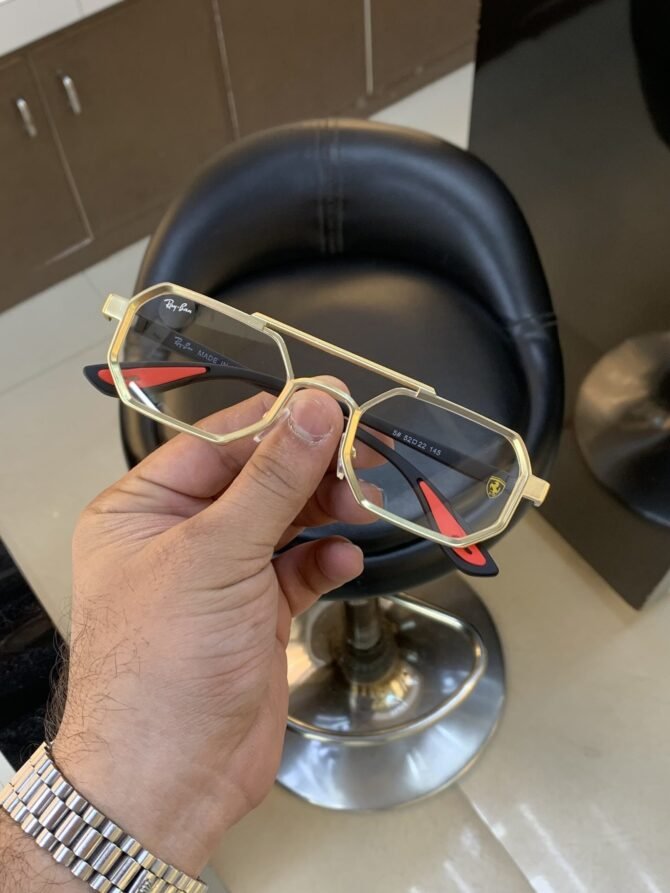 First Copy RayBan 05 Gold Plano Sunglasses