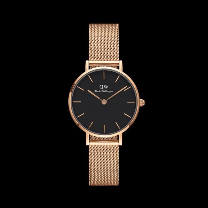 First Copy Daniel Wellington (DW) Classy Ladies Black Golden Watch