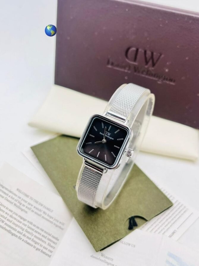 First Copy Daniel Wellington (DW) Black Colour Square Dial Ladies Watch