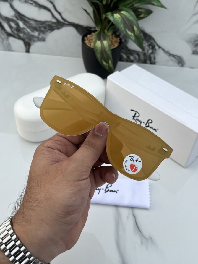 First Copy RayBan Blaze White Gold Sunglasses