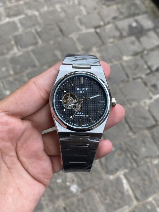 First Copy Tissot PRX Silver Black Fully Automatic Watch