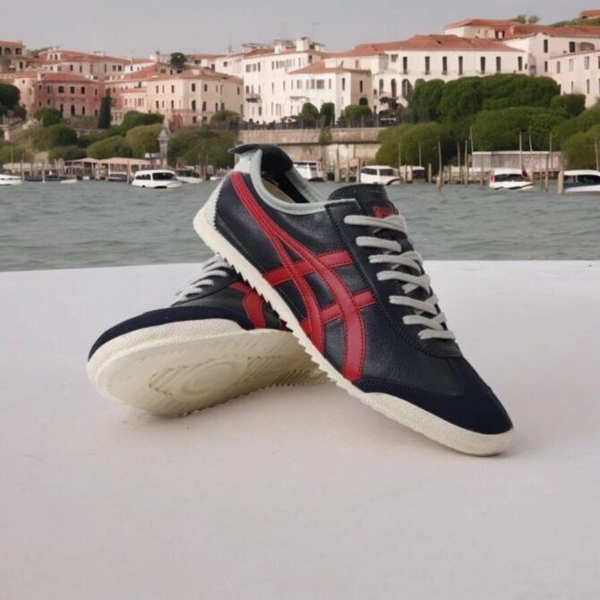 First Copy Onitsuka Tiger Mexico 66 Blue Red First Leather Quality Shoes For Mens