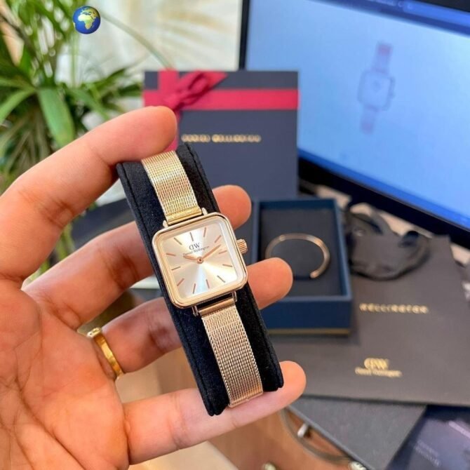 First Copy Daniel Wellington (DW) Rose Gold Square Dial Ladies Watch