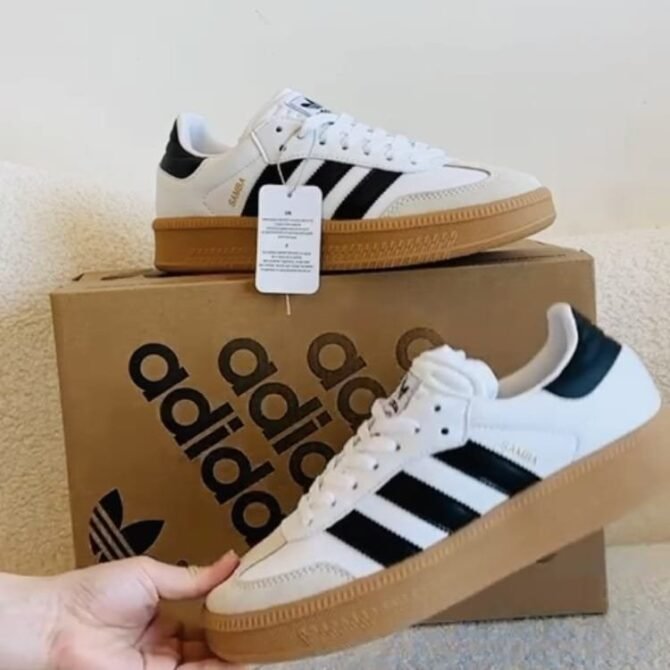 First Copy Adidas Samba XLG GUM White Black Shoes For Mens