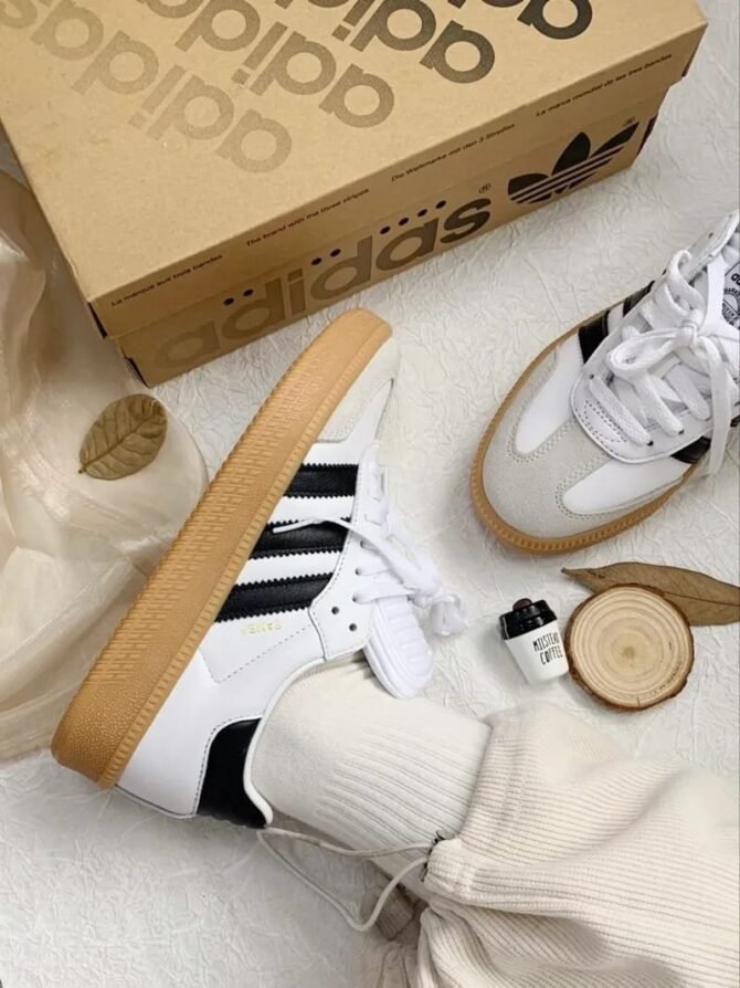 First Copy Adidas Samba XLG GUM White Black Shoes For Mens