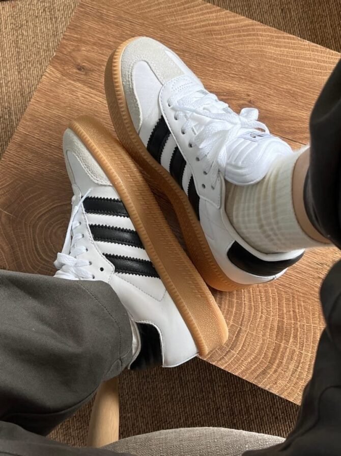 First Copy Adidas Samba XLG GUM White Black Shoes For Mens