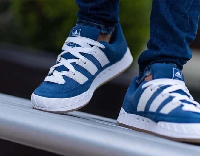 First Copy Adidas Originals Adimatic Night Marine Denim Blue White Shoes