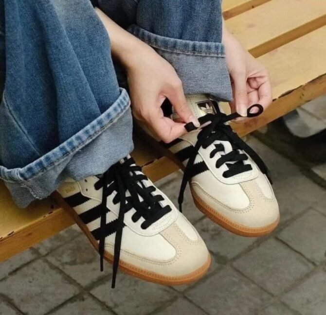 First Copy Adidas Samba OG Cream White Sneakers For Girls