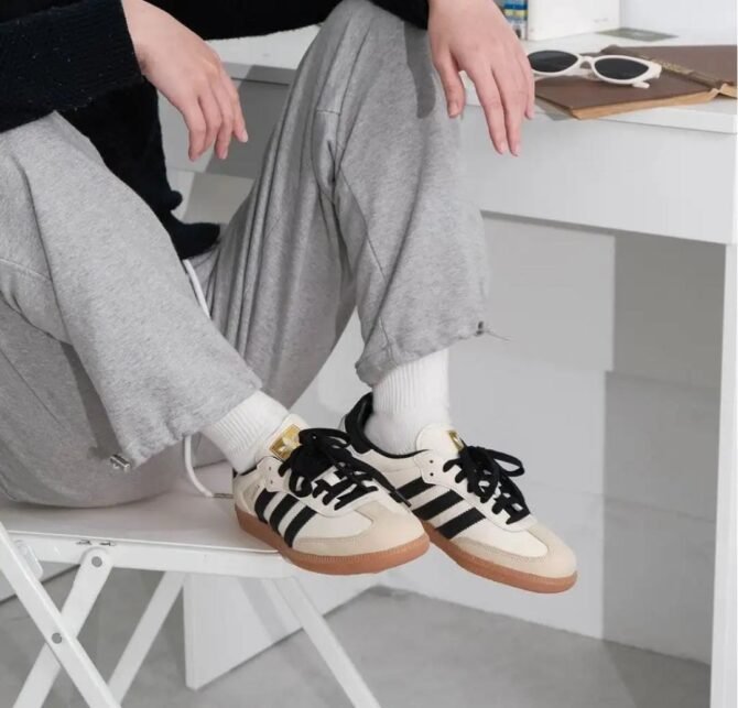 First Copy Adidas Samba OG Cream White Sneakers For Girls