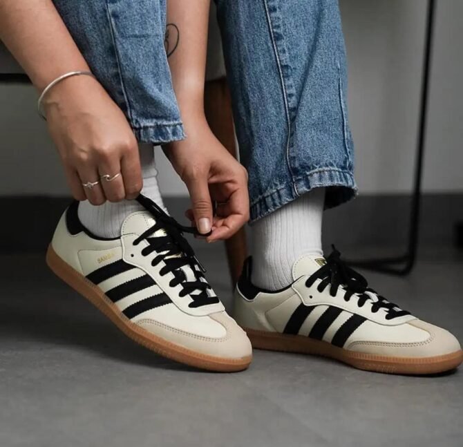 First Copy Adidas Samba OG Cream White Sneakers For Girls