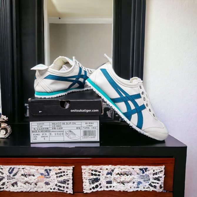 First Copy Onitsuka Tiger Blue White Mexico 66 Shoes for Girl’s