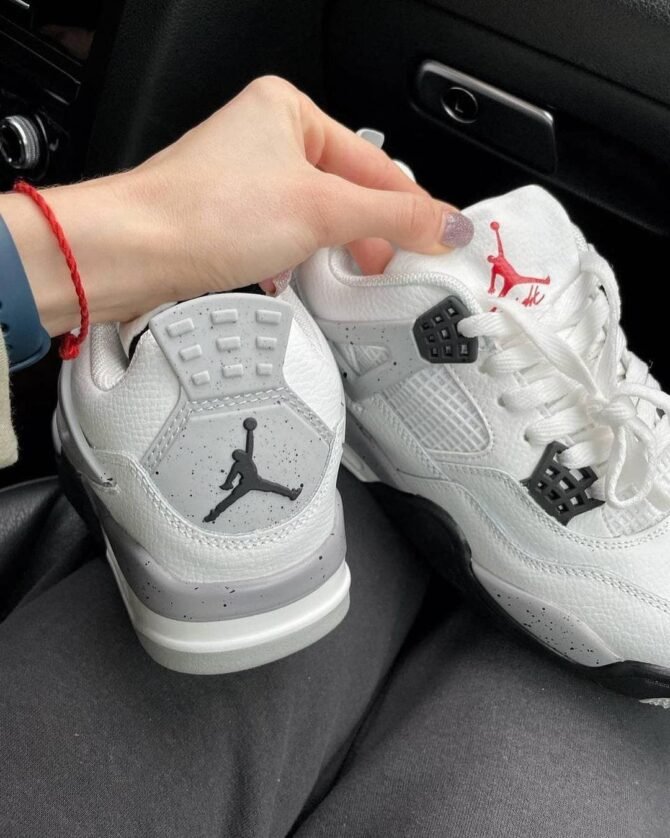 First Copy Jordan Retro 4 White Cement Shoes For Girls