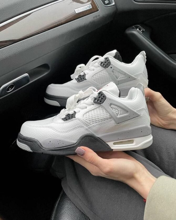First Copy Jordan Retro 4 White Cement Shoes For Girls
