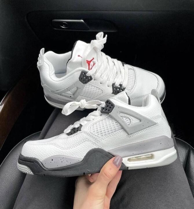First Copy Jordan Retro 4 White Cement Shoes For Girls