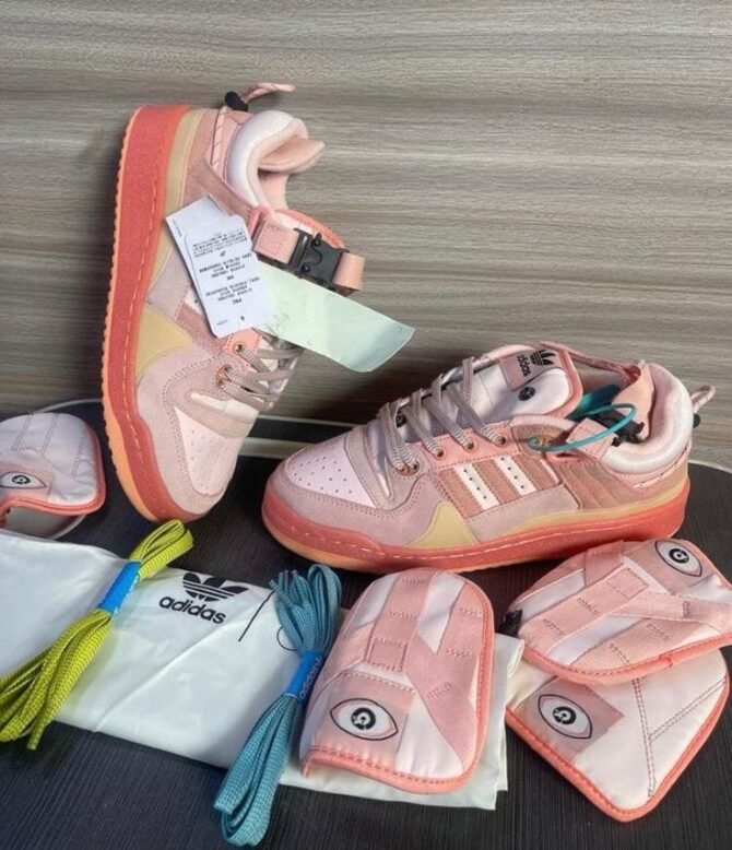 First Copy Adidas Bad Bunny Pink Fuzzy Shoes With all Accessories For Girls – 2