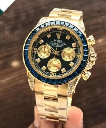 Rolex Oyster Diamond Gold Black Perpetual Daytona Chronograph