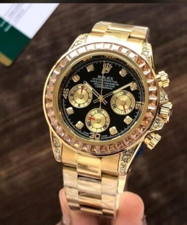 Rolex Oyster Diamond Gold Black Perpetual Daytona Chronograph