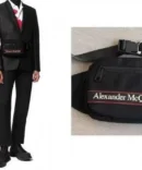 Alexander Mcqueen Urban Unisex Waist Bag Nylon Logo Belt Bag With Dust Bag A448 Black Cloth