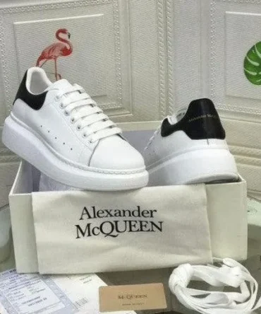 Alexander Mcqueen White Premium Sneakers Semi Ua Shoes