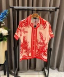 Amiri Bandana Scarry Night Half Sleeves Shirt Red