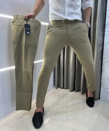 Armani Beige Buckle Look Imported Trouser