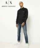 Armani Exchange Black Premium Shirt With Brand Box Packing And Carry Bag 1621 (Signature)