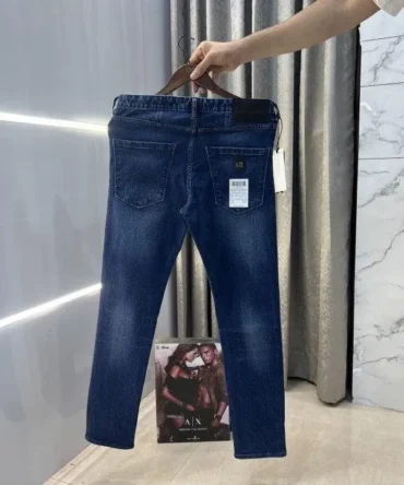 Armani Exchange Blue Logo Patch Imported Hyperflex Denim