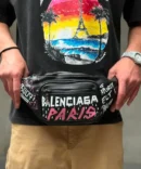 Balenciaga Grafiti Unisex Waist Pouch Track Belt Bag Signature (B16 Black)