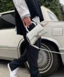 Balenciaga Hourglass Croc Skin With OG Box & Dust Bag (1930-1 White)