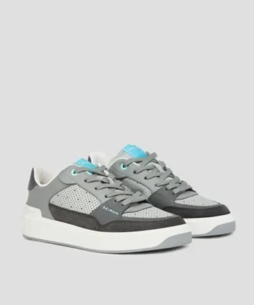 Balmain Paris B Court Grey Leather Sneaker