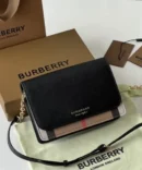 Burberry Bolsa Derby House Check Sling Bag with Original Box & Dust Bag (40681441 Black)