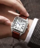 Cartier Santos Dumont Black Strap Watch