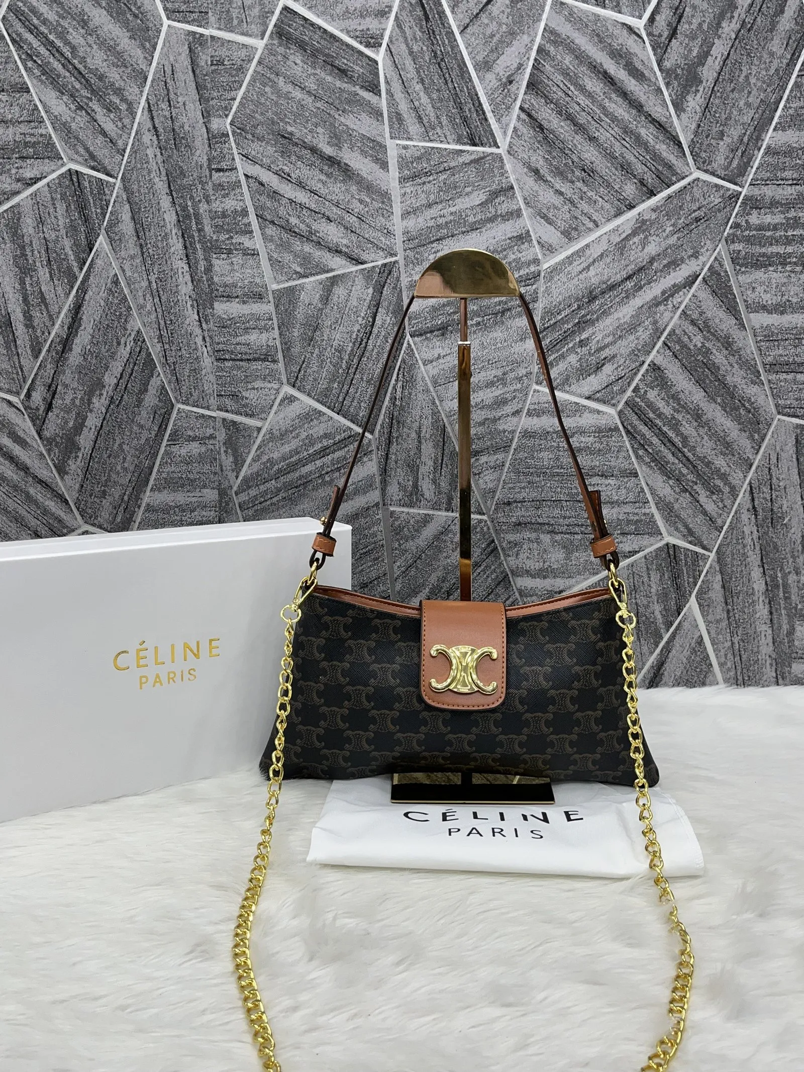 Celine Sling Shoulder Bag With Original Box Packing Brown Limited Bags (Shoulder Bag)