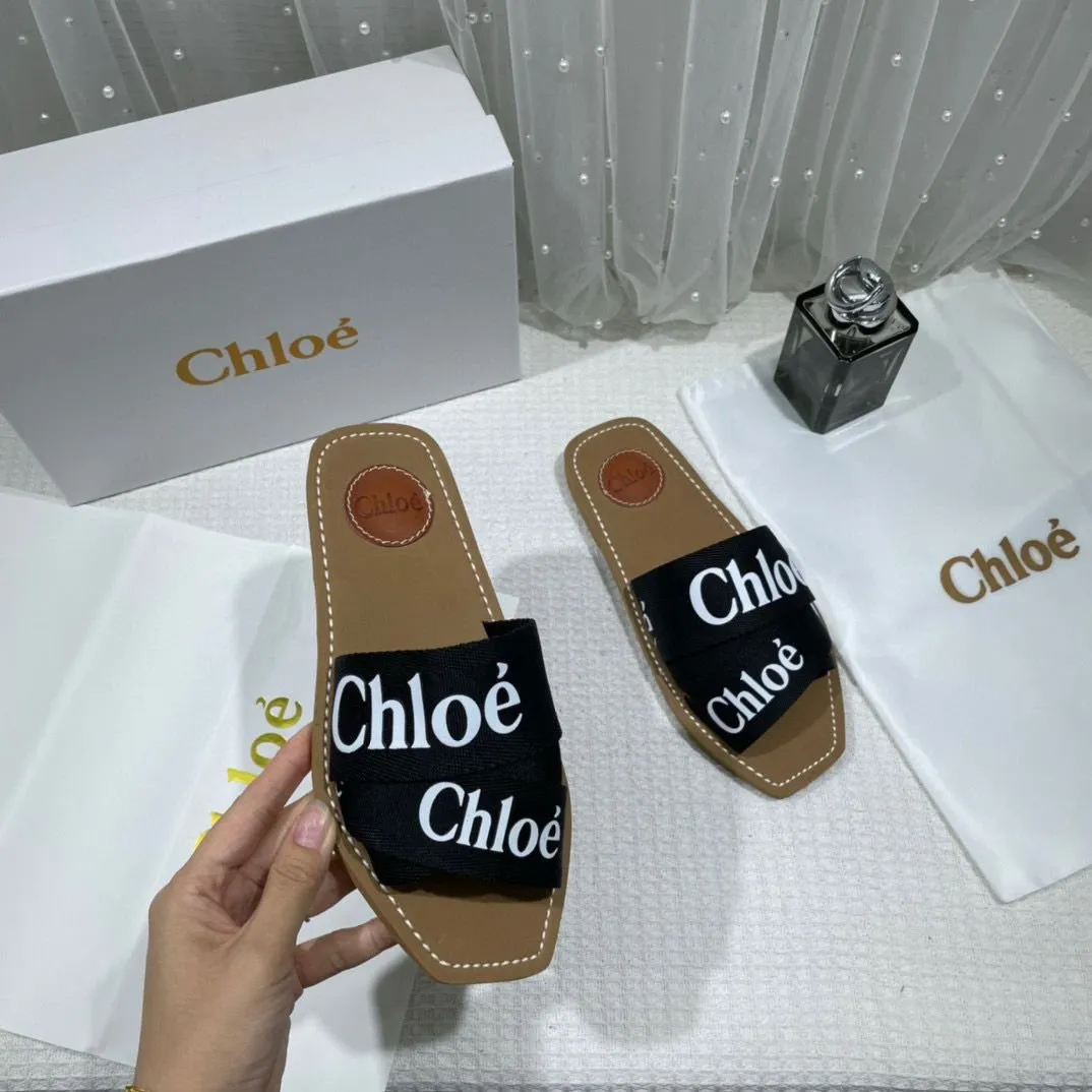 Chloe Premium Woody Slides Flats White With OG Box Classic Shoes (Flats)
