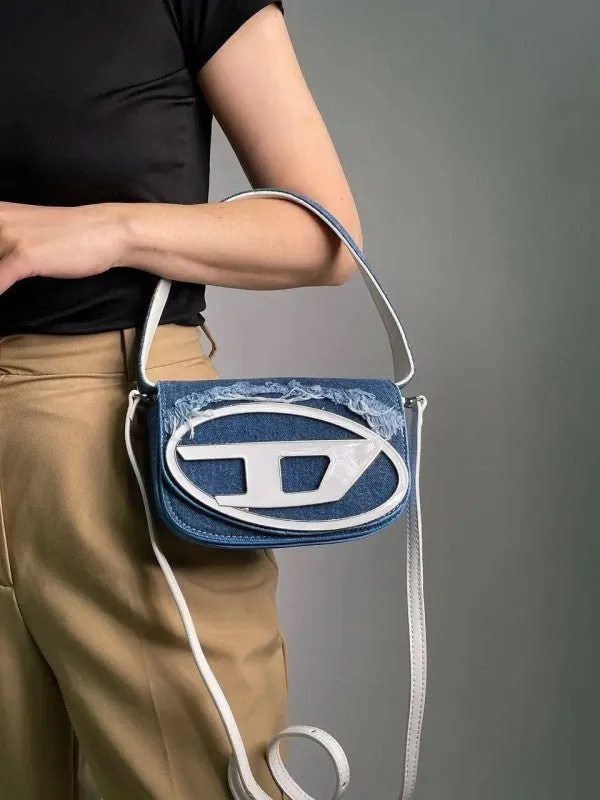 Diesel 1DR Shoulder Bag With OG Box & Dust Bag & Extra Shoulder Strap Denim Deluxe