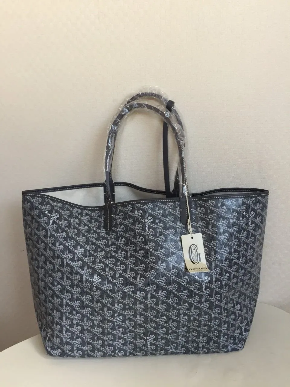 Goyard Grey Goyardine Coated Canvas and Leather Mini Saigon Top Handle Bag With Dust Bag