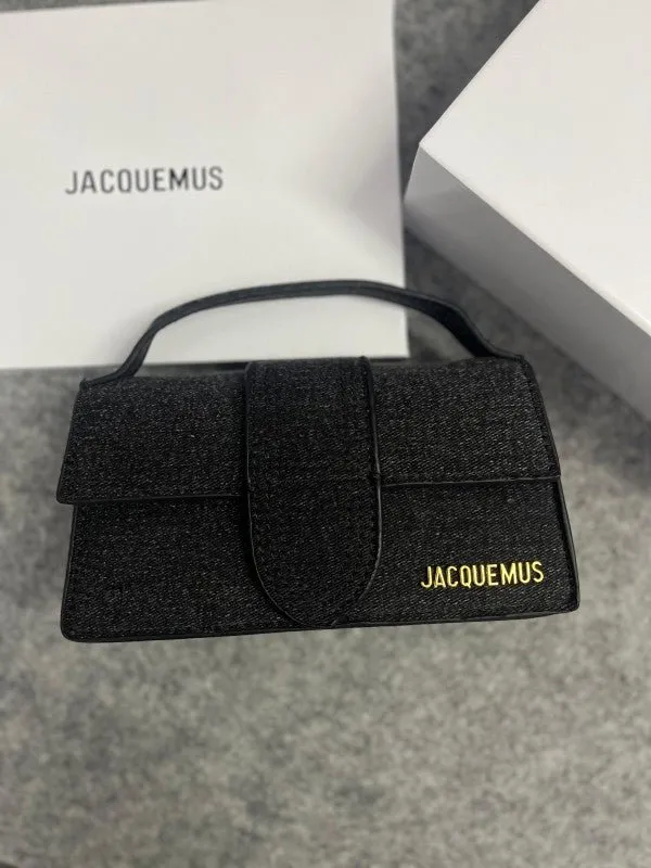 Jacquemus Suede Le Bambino Bag With Sling Strap (109-1 Black Cowboy)