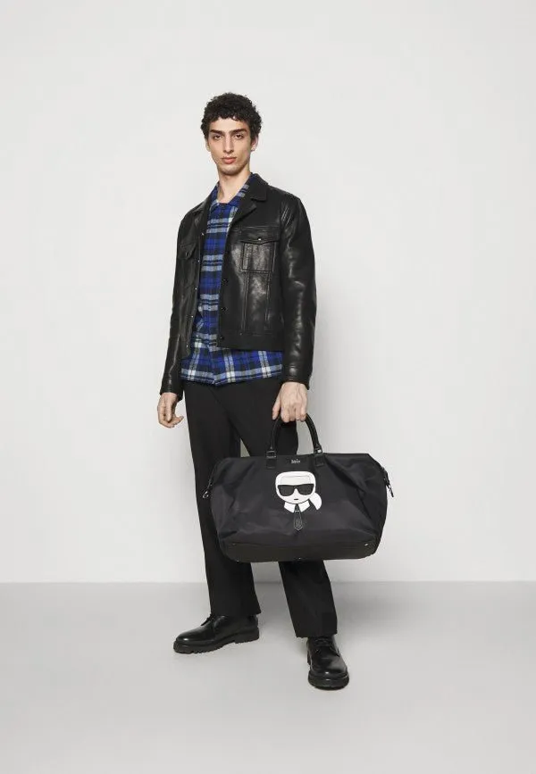 Karl Lagerfeld Premium Duffle Messenger Bag With Dust Bag (Black - 267)