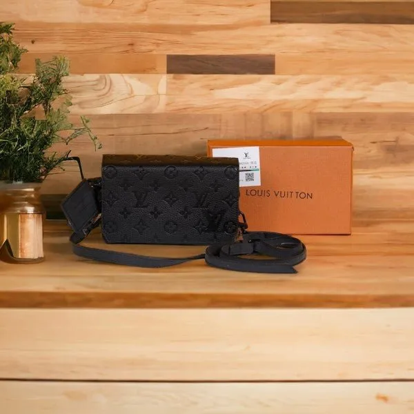 Louis Vuitton LV Aero Mini Soft Trunk With OG Box & Dust Bag (Black Embossed - 724) (Bag)