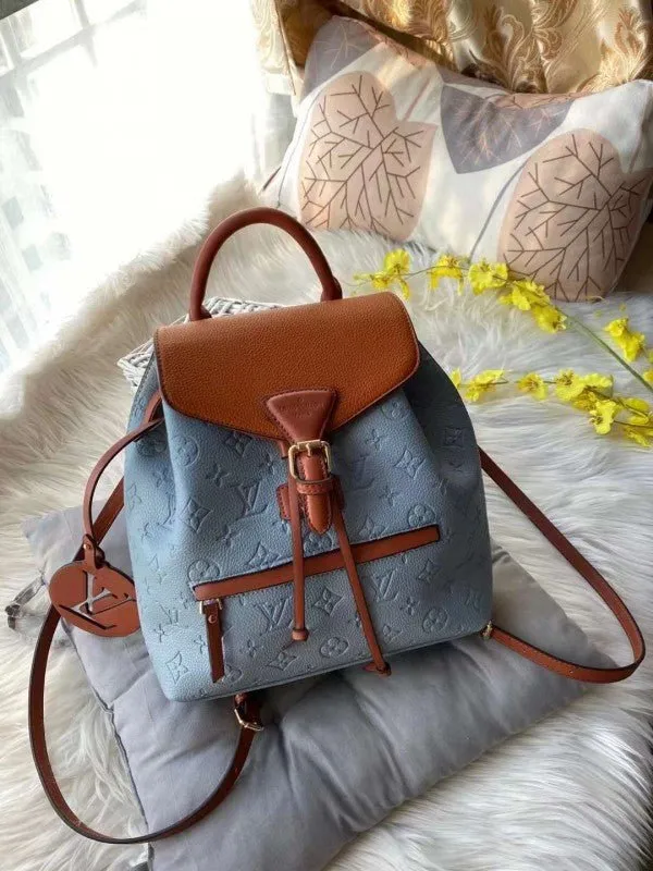 Louis Vuitton LV Premium Unisex Backpack With Dust Bag (Blue Brown - 583)