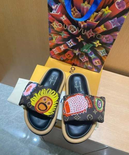 Louis Vuitton LV X YK Pool Pillow Flat Comfort Mules Cacao Brown (Best Quality)