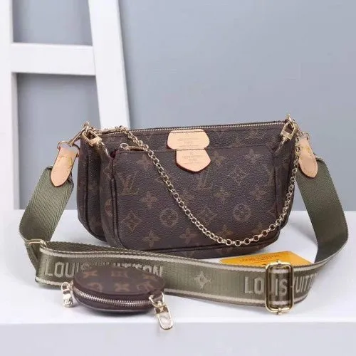 Louis Vuitton Multi Pochette With OG Box Light Green Strap Bag