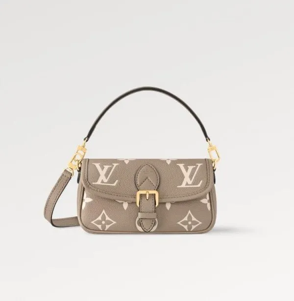 Louis Vuitton Nano Diane Bicolour Monogram Empreinte Leather with OG Box & Dust Bag (M45985 Khaki)