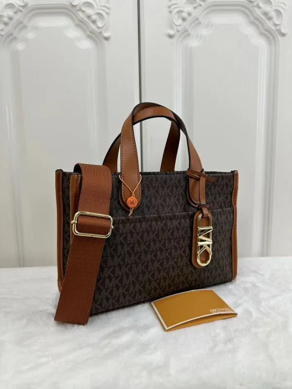 Michael Kors MK Small Gigi Tote Bag With Dust Bag - M5920-1 - Coffee Brown