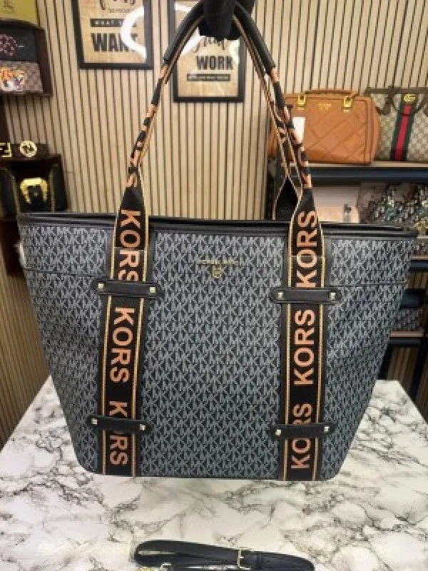 Michael Kors Maeve Monogram Print Tote Bag With Dust Bag (Black 22314)