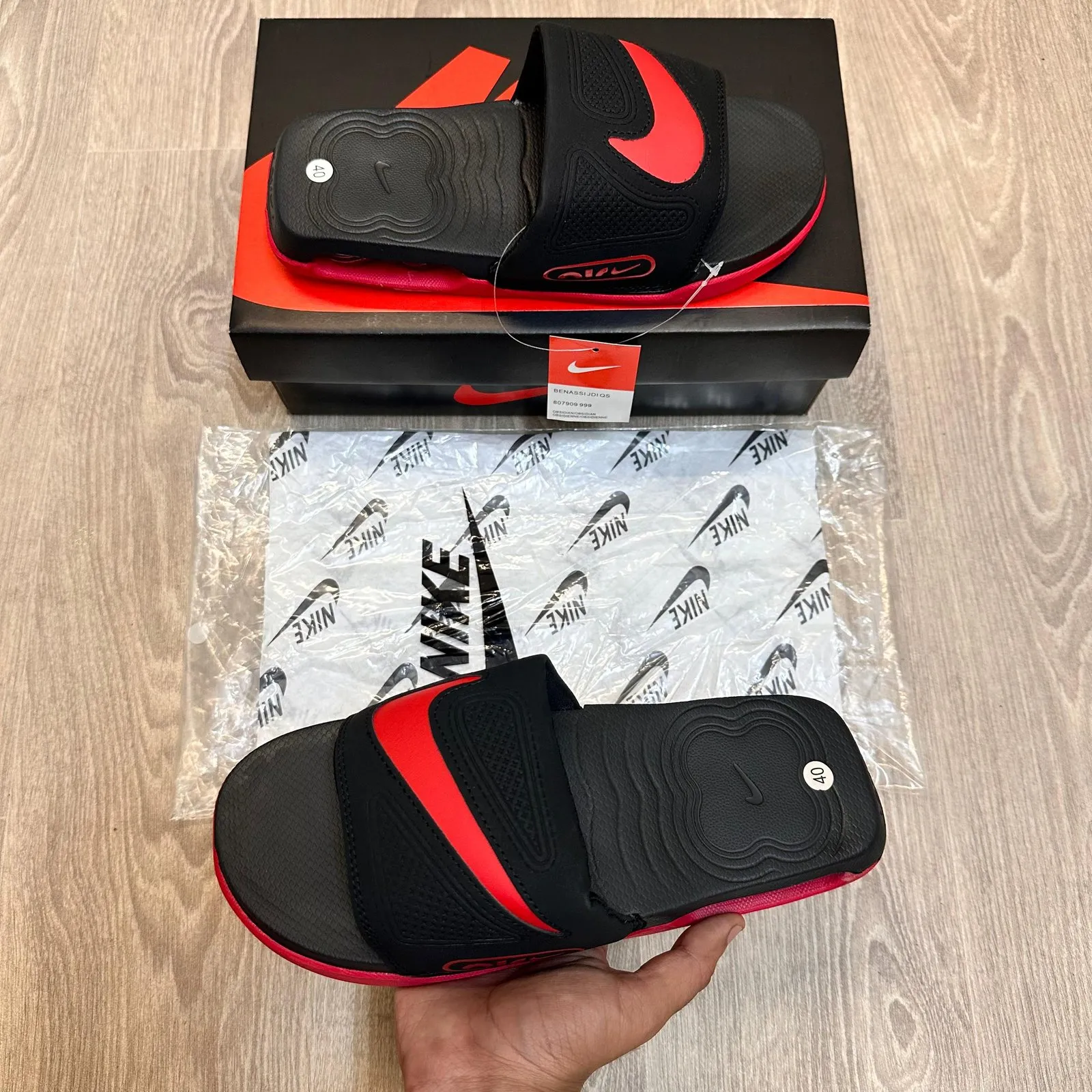 Nike AirMax Cirro Black University Red Flip-Flop