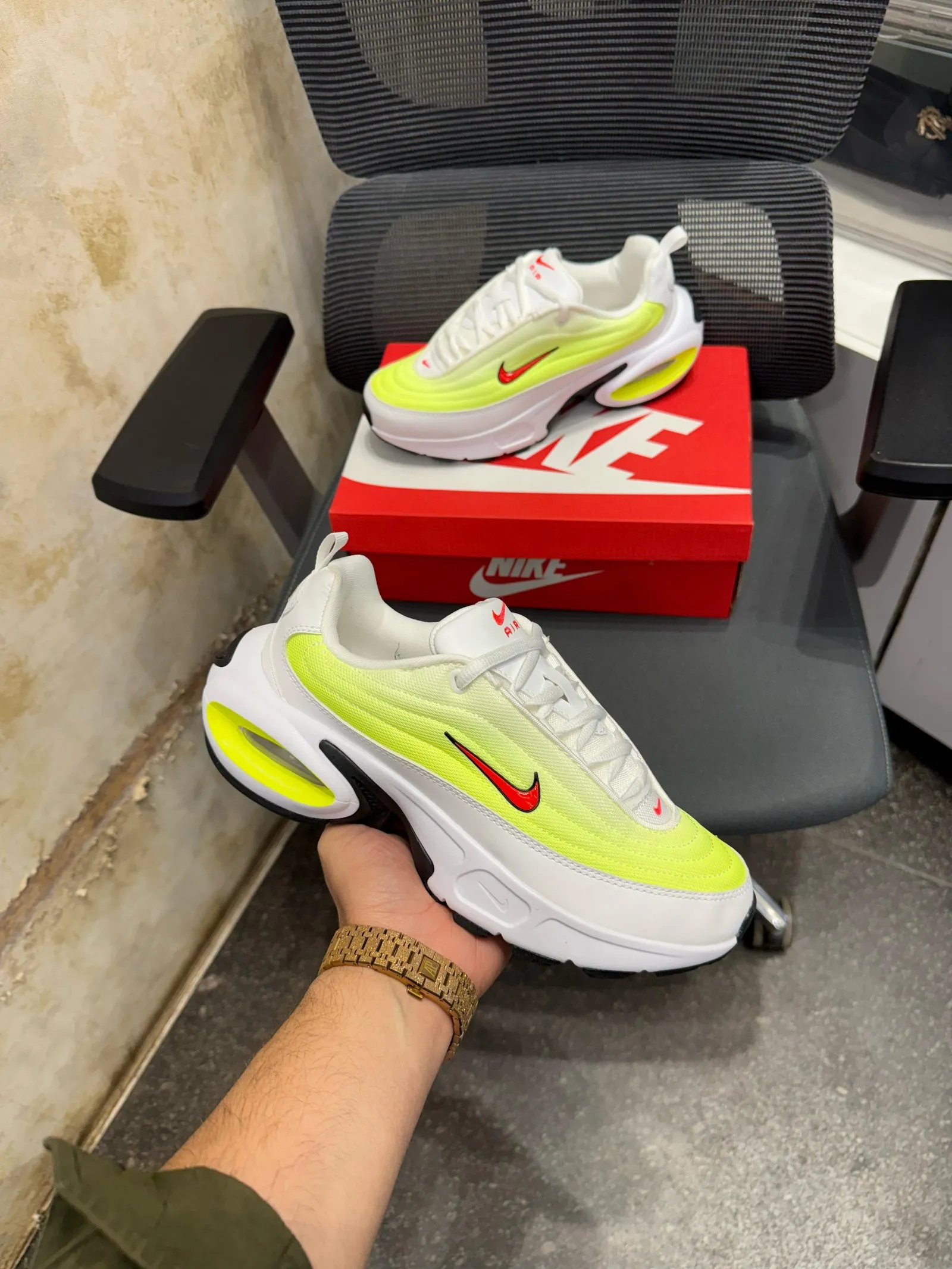 Nike AirMax Portal Sneakers White Yellow Shoes