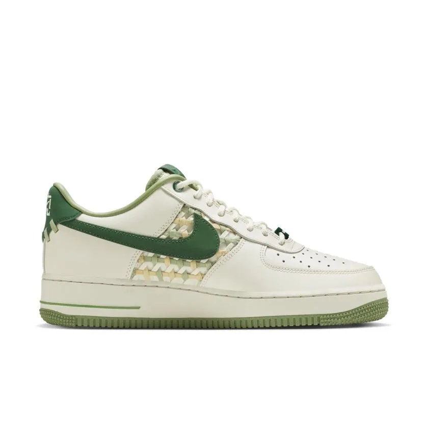 Nike Air Force 1 Low 07 Premium Nai-Ke Bamboo Weave Sail Gorge Green Shoes